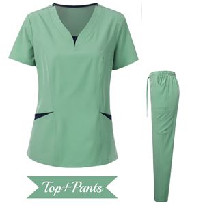 Gommage médical robe chirurgicale d'allaitement gommage élastique de haute qualité soins de santé pharmacie couleur unie uniforme vente en gros vêtements de travail unisexe - Product Image 6