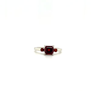 Anillo de Plata de Ley 925 hecho a mano con piedras preciosas de granate rojo joyería fina para fiesta de boda o regalo certificado por IGI - Product Image 1