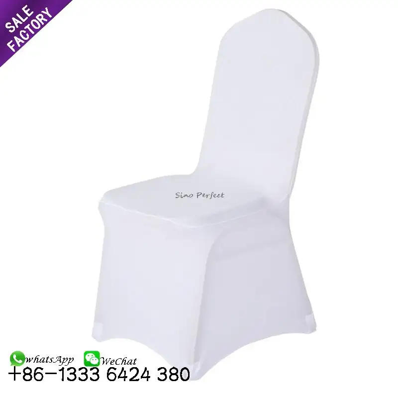 Pas cher blanc housse de chaise en spandex pour mariage banquet hôtel