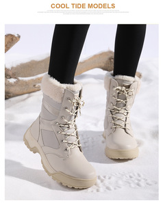 Scarponi da Neve da <span class=keywords><strong>Donna</strong></span> per Escursionismo, Caldi e Foderati in Pelliccia, <span class=keywords><strong>con</strong></span> Suola Spessa Antiscivolo in TPR e Interno in Pile - Product Image 3