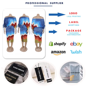 S10867 Trendy yaz etek setleri 2 parça kıyafetler kadınlar için tekne boyun baskılı yarasa kollu üst ve bölünmüş kısa etek iki parçalı Set - Product Image 5