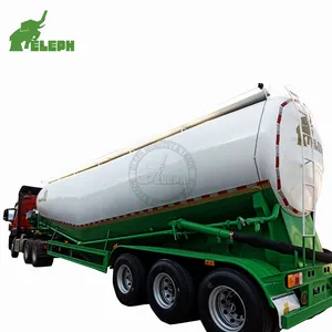 ELEPH 3 Axle Diesel Engine 60cbm Bulk Cemento polvo cisterna transporte Tanque Remolque