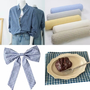 Gran oferta personalizable 100 algodón Gingham tela transpirable hilo teñido tela para vestidos camisas tendencia moda textil - Product Image 5
