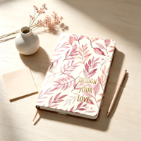 Carnet à couverture rigide de haute qualité avec motif aquarelle personnalisé, logo en relief et estampage à chaud, couleur personnalisée pour cadeau