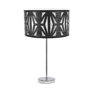 Lampe de table 1xE27 chrome/noir bois 61x30x30 cm - idéale pour l'éclairage intérieur et la décoration moderne. - Product Image 1