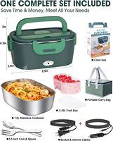 Boîte à lunch chauffante électrique portable 220V en plastique, alimentée par USB/batterie, 1,8L, contrôlée par application, pour voiture et extérieur