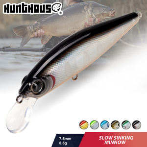 Leurre <span class=keywords><strong>de</strong></span> pêche Hunthouse Deep Diving 75mm 8.5g Minnow à longue portée, à coulée lente, pour <span class=keywords><strong>eau</strong></span> douce et <span class=keywords><strong>eau</strong></span> <span class=keywords><strong>de</strong></span> <span class=keywords><strong>mer</strong></span>, pour la pêche à la traîne - Product Image 1