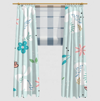 Rideau d'impression de fleurs et de feuilles de lapin blanc rideau occultant en polyester 100% pour chambre d'enfant