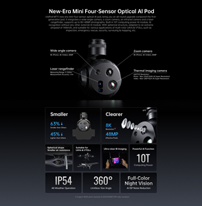 <b>Gimbal</b> <b>Camera</b> UniPod MT11 Four Light AI <b>Camera</b> Thermal Laser Zoom Drone Payload for UAV Patrol Survey - Product Image 6