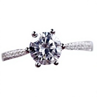 Bague de fiançailles classique en laiton avec diamant simulé JZ010 de 1 carat, pour femme, huit cœurs huit flèches, zircone dorée