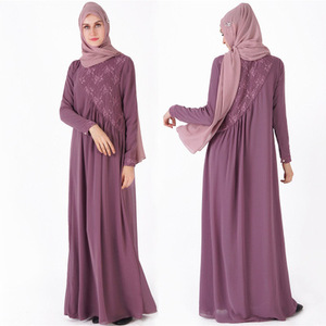 Wholesale New <strong>Model</strong> Fashion Muslim <strong>Abaya</strong> Dress Slant Lace Design Dubai Chiffon Islamic Clothing <strong>Abaya</strong> - Product Image 4