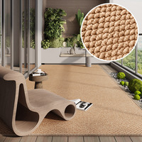 Tapis moderne haut de gamme imitation sisal 5 mm pour salon, antidérapant, résistant à l'usure, facile à nettoyer, résistant à la saleté, fabriqué à la machine