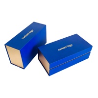 Boîte cadeau personnalisée haut de gamme étanche pour vin et spiritueux, avec insert en éponge bleue, couvercle magnétique rigide, idéale pour les fêtes