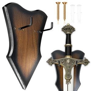 Soporte de Pared de <span class=keywords><strong>Madera</strong></span> con Forma de Escudo para Exhibición de Objetos Coleccionables, Soporte de <span class=keywords><strong>Madera</strong></span> para Decoración - Product Image 1