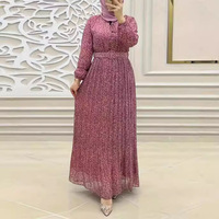 Nouvelle Robe Longue en Mousseline Imprimée Florale 2026 - Abaya Musulmane Modeste avec Manches Papillon - Robe d'Été Musulmane