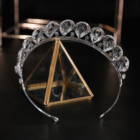Couronne de mariée élégante en alliage de luxe avec cristaux de zircon pour bal de promo et anniversaire