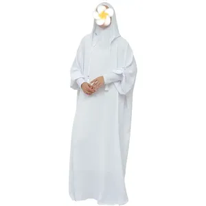 Robe de prière musulmane Khalat, Abaya unie à capuche, robe longue maxi <span class=keywords><strong>pour</strong></span> femmes, Jilbab islamique de Dubaï, OEM/Personnalisé - Product Image 2