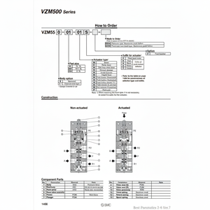 VZM550-01-08 de soupape de commande mécanique pneumatique SMC - Product Image 1