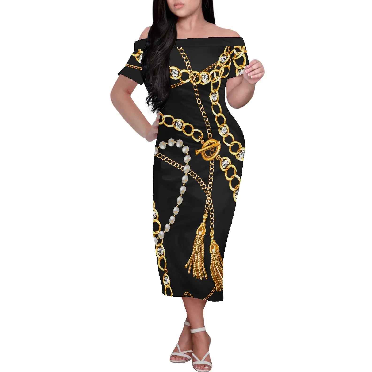 Robe de soirée Sexy dorée, style Baroque, européenne, longue, sans manches, col rond, tenues de bal pour femmes, élégantes, personnalisées, 2022