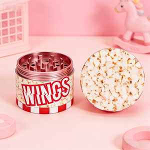 Jinlin Hot Sale 63mm-4 Donut Hamburger Design Zinc Alloy & <b>Plastic</b> Herb <b>Grinder</b> - Product Image 4