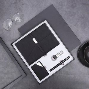 Ensemble cadeau d'affaires promotionnel élégant avec bloc-notes, porte-cartes, clé USB, articles souvenirs de luxe, reliure rigide - Product Image 1
