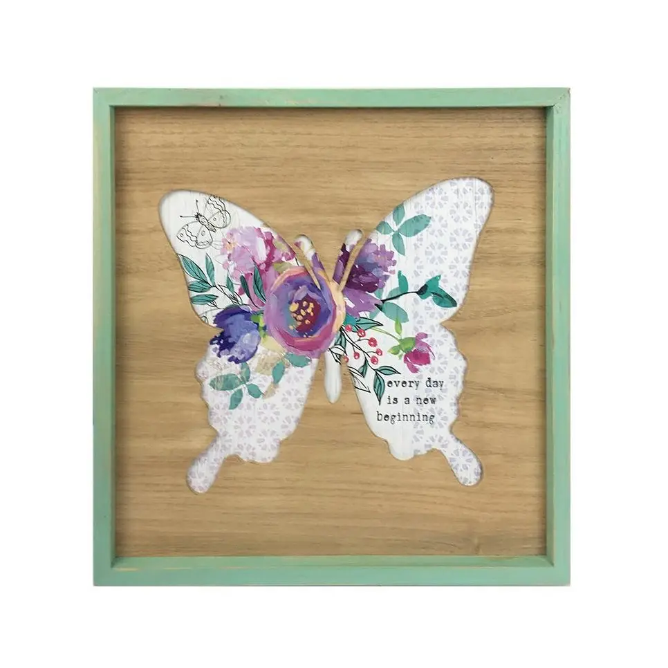Wood Decor New Simply Debossed Printed Picture Frames Home Decor Wooden Frame with Butterfly