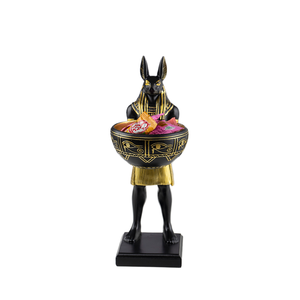 Caja de Almacenamiento Decorativa de Resina Pintada a Mano, Ecológica, con Diseño de Anubis, Dios del Perro de la Mitología Egipcia, para Organización del Hogar y Oficina, Ideal como Regalo - Product Image 1