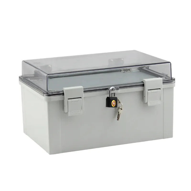 SAIPWELL 300*200*170 мм Высокое качество IP66 прозрачная крышка Электрический ПК Водонепроницаемая коробка пластиковая водонепроницаемая распределительная коробка с замком