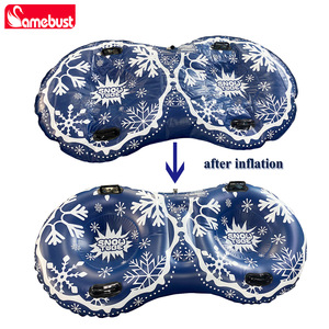 Tubo de nieve inflable Samebust con forma de ocho doble, de PVC de 0.6 mm, juguete de invierno para deslizarse por la nieve para adultos y niños, para actividades al aire libre. - Product Image 4