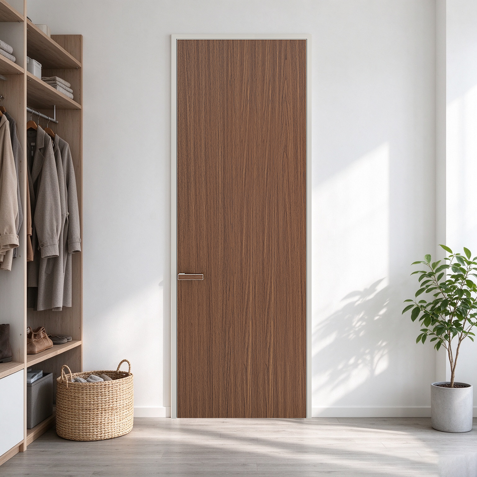 Modern Prehung Soundproof Flush Panel Apartment Interior Home Gray Wood ...
