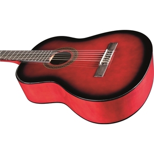 EKO GUITARS-Guitares classiques CS-10 Red Burst avec dos et éclisses en tilleul, manche en bouleau et touche - Product Image 4