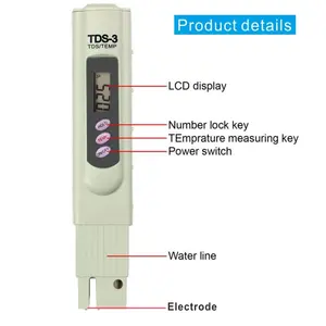 TDS מים בודק PH מים באיכות מטר בודק TDS בקר TDS-3 TDS Meter Tester