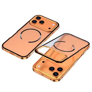Nuova custodia per telefono cellulare ultrasottile smerigliato magnetico per <span class=keywords><strong>iPhone</strong></span> 17 16 15 <span class=keywords><strong>14</strong></span> <span class=keywords><strong>Pro</strong></span> <span class=keywords><strong>Max</strong></span> bordo in metallo trasparente senza fili di ricarica <span class=keywords><strong>arancione</strong></span> - Product Image 6