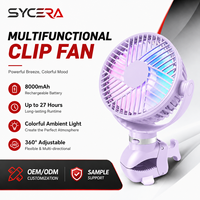 Ventilateur de poussette USB-C rechargeable, longue autonomie, trépied flexible Octopus 360° °   Lampe LED pivotante pour le camping et les voyages