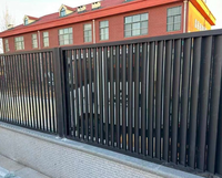 Panneau de clôture en aluminium à lames modernes pour l'extérieur, avec revêtement en poudre, volets de jardin, volets en métal, clôture de type plantation