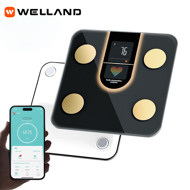 Big Va Screen Professional Body Weighing Human Health Monitor 4 Electrode Composition Analyzer Smart Body Fat Scale