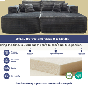 MOQ100 Canapé sans armature sur mesure, canapé-lit de luxe pour salon, mousse compressée sous vide, canapés modulaires OEMODM - Product Image 4