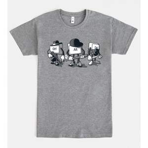 Camiseta Computer Mafia de algodón gris para hombre, camiseta gráfica informal - Product Image 1