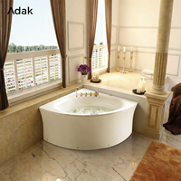 Baignoire Balnéo Portable en Acrylique à Installation d'Angle avec Massage par Air, Utilisation Intérieure, Drain Inclus, Design Autoportant ou Encastrable pour Adultes
