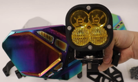 Rétroviseurs latéraux réglables pour UTV avec éclairage LED en option (lot de deux, incluant une paire de pinces) pour montage sur barre de protection SxS RZR Can-Am