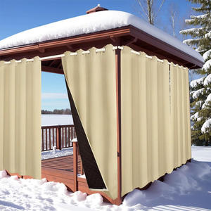 Sombrilla de cortina de poliéster impermeable gruesa para exteriores, protección solar y aislamiento térmico, tela acabada para pérgola Gazebo - Product Image 6