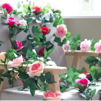 YHM Guirlande de roses artificielles, plante verte, décoration pour tuyaux de climatisation, salon, modèle 110A gaufré