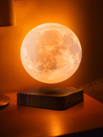Lámpara de Noche de Levitación Magnética Lunar con Esfera de ABS, Diseño de Arte Moderno, Decoración de Hogar de Alta Gama, Popular en Internet, Regalo de Cumpleaños