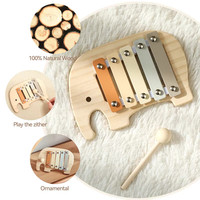 Hot Selling Unisex Montessori Wood Teddy Bear Music Toy 5 7 Years Eco-friendly Early Learning Piano Percussion Instrument for
