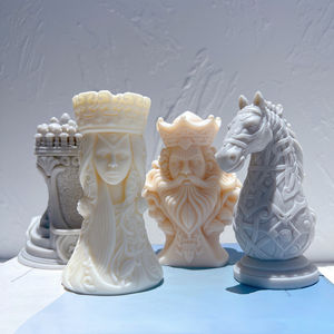 Moule en Silicone Roi Dame Cavalier Tour pour <span class=keywords><strong>Bougie</strong></span> Échec, Cire de Soja, Décoration Maison, Statue d'Échecs, Figurine en Résine - Product Image 2