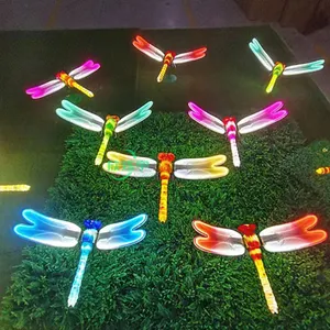 Decorazione esterna creativa giardino Street paesaggio Led Dragonfly tema luci motivo bagliore luce