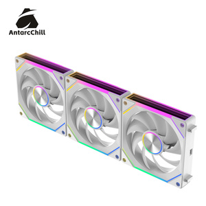 AntarcChill White Interlocking <span class=keywords><strong>Fan</strong></span> Center CD Halo Side Mirror One Cable Multiple Fans Low Noise PWM Custom - Product Image 1