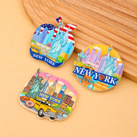 Penjualan Promosi Pabrik Sumber Stiker Kulkas Bahan Resin Suvenir Turis New York USA Magnet Kulkas