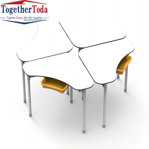 Modern Design Student <b>Desk</b> Professional Workstation Furniture Collaborative Triangle Office <b>Desks</b> for Working Reading Schools - Product Image 2