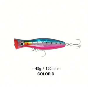 Leurres de pêche flottants pour eau salée 43g Topwater GT Popper 13cm pour la pêche à la carpe, en mer, en bateau, en <span class=keywords><strong>surf</strong></span> et au thon - Product Image 5